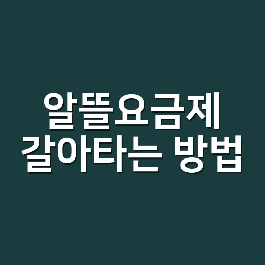 알뜰요금제 갈아타는 방법, 초보자가 놓치기 쉬운 6가지 체크 - 요약
