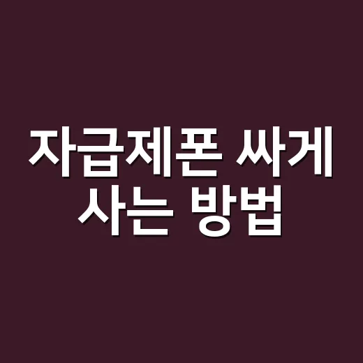 자급제폰 싸게 사는 방법, 초보자는 이렇게 고르면 덜 헷갈립니다 - 요약