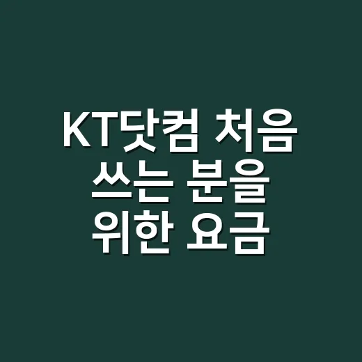 KT닷컴 처음 쓰는 분을 위한 요금 조회부터 변경까지 이용하는 방법 - 요약