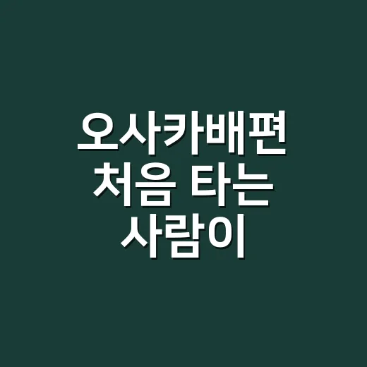 오사카배편 처음 타는 사람이 예약부터 탑승까지 준비하는 방법 - 요약