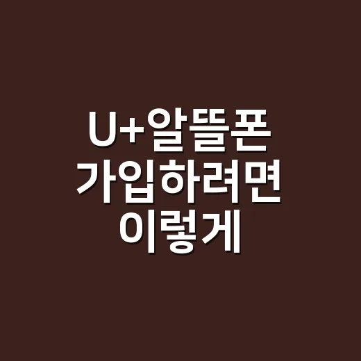 U+알뜰폰 가입하려면 이렇게 확인하면 편해요 - 요약