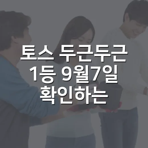 토스 두근두근 1등 9월7일 확인하는 방법, 오전·오후 헷갈릴 때 이렇게 보면 편해요 - 요약