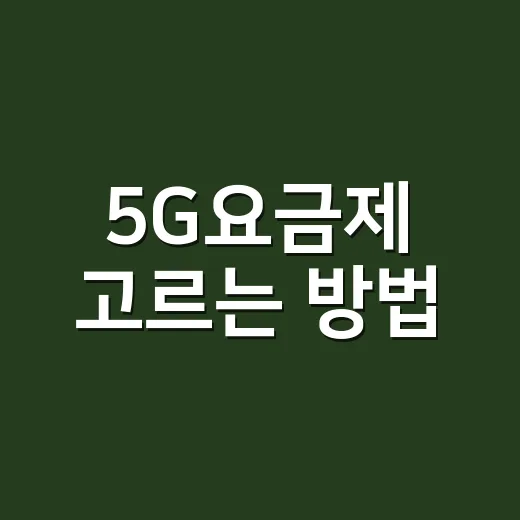 5G요금제 고르는 방법, 데이터 사용량부터 할인까지 이렇게 보면 됩니다 - 요약