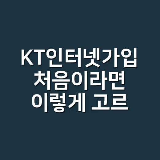 KT인터넷가입 처음이라면 이렇게 고르면 덜 헷갈립니다 - 요약