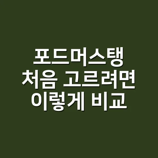 포드머스탱 처음 고르려면 이렇게 비교하는 방법 - 요약