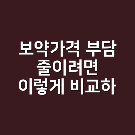 보약가격 부담 줄이려면 이렇게 비교하는 방법 - 요약