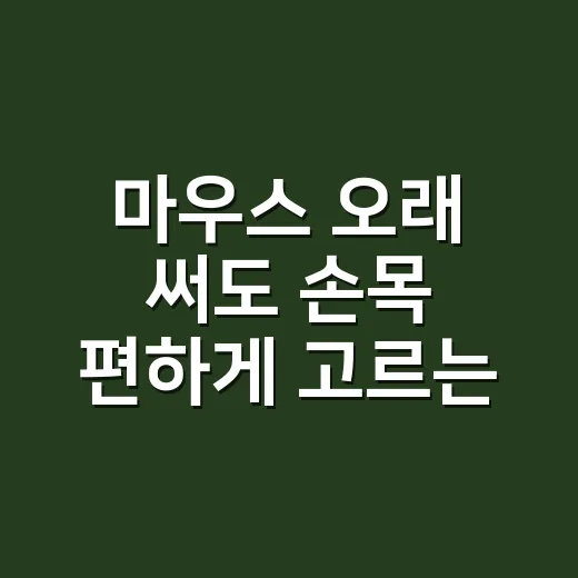마우스 오래 써도 손목 편하게 고르는 방법 - 요약
