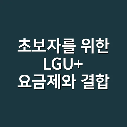 초보자를 위한 LGU+ 요금제와 결합 혜택 챙기는 방법 - 요약
