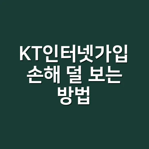 KT인터넷가입 손해 덜 보는 방법, 속도부터 사은품까지 - 요약