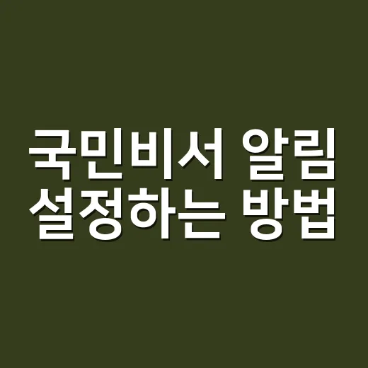 국민비서 알림 설정하는 방법, 처음 쓰는 사람도 쉽게 따라하기 - 요약