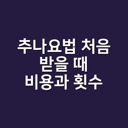 추나요법 처음 받을 때 비용과 횟수 확인하는 방법 - 요약