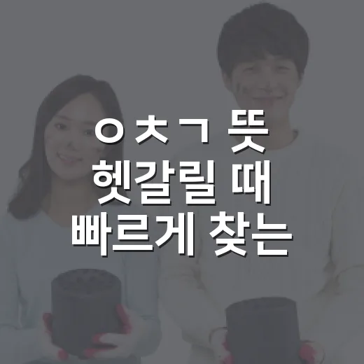 ㅇㅊㄱ 뜻 헷갈릴 때 빠르게 찾는 방법 - 요약