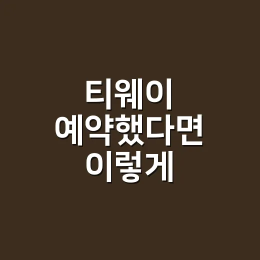티웨이 예약했다면 이렇게 확인하는 방법: 이름 변경 후 체크인·수하물 챙기기 - 요약