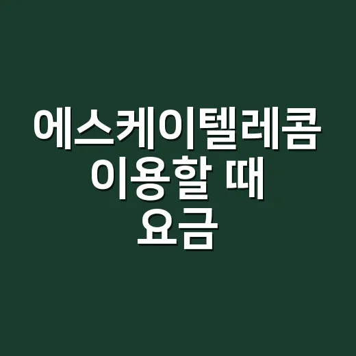 에스케이텔레콤 이용할 때 요금·멤버십·변경까지 확인하는 방법 - 요약