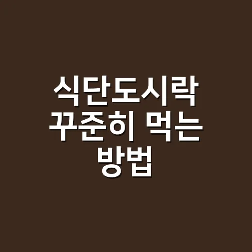 식단도시락 꾸준히 먹는 방법, 처음 시작할 때 이렇게 고르면 편해요 - 요약