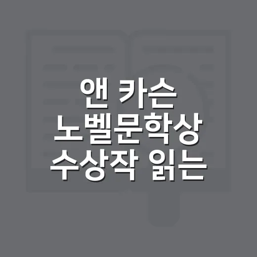 앤 카슨 노벨문학상 수상작 읽는 방법, 어렵게 느껴질 때 이렇게 시작하기 - 요약