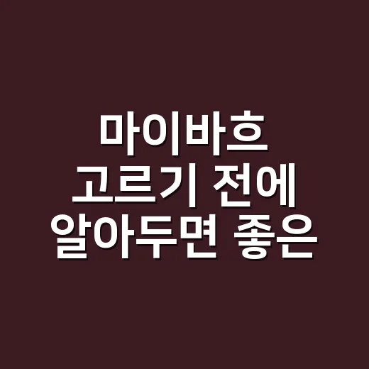 마이바흐 고르기 전에 알아두면 좋은 방법 - 요약