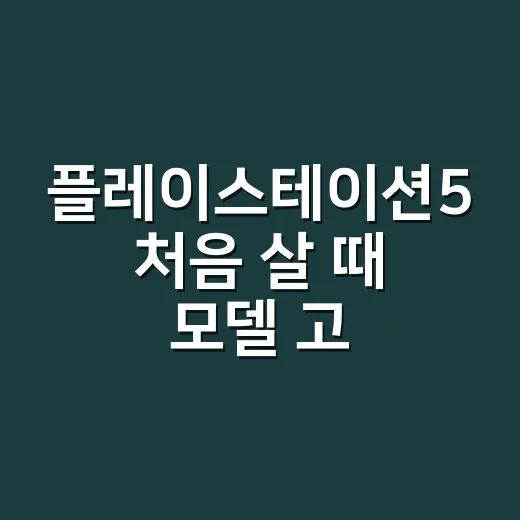 플레이스테이션5 처음 살 때 모델 고르고 설정하는 방법 - 요약