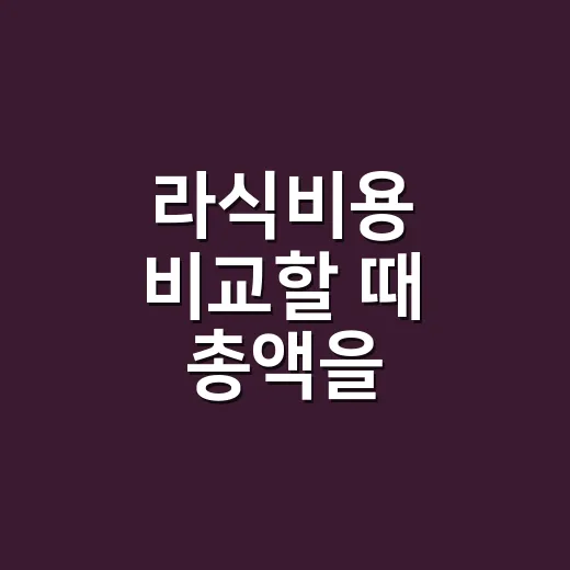 라식비용 비교할 때 총액을 확인하는 방법 - 요약