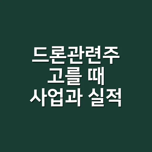 드론관련주 고를 때 사업과 실적 확인하는 방법 - 요약
