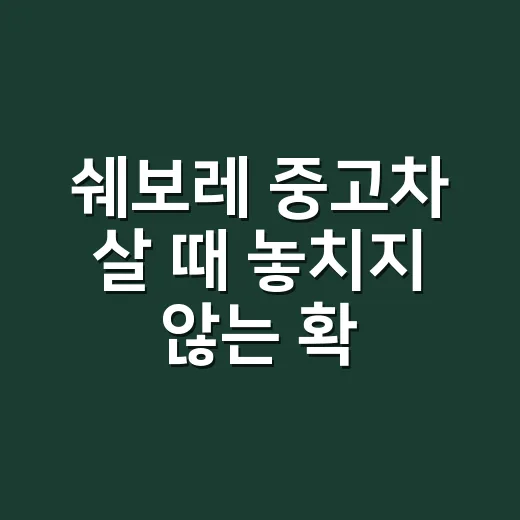 쉐보레 중고차 살 때 놓치지 않는 확인 방법 - 요약