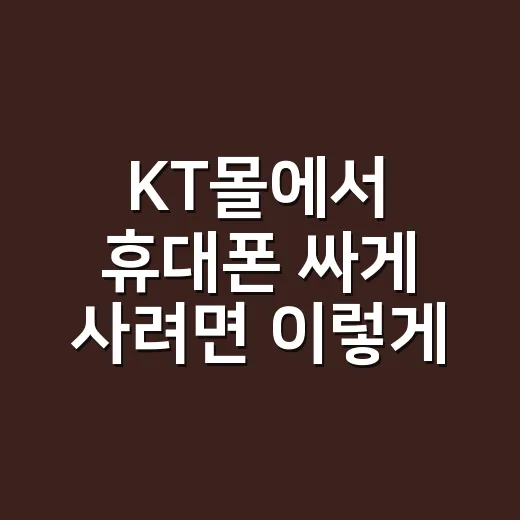 KT몰에서 휴대폰 싸게 사려면 이렇게 비교하세요 - 요약