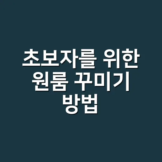 초보자를 위한 원룸 꾸미기 방법, 좁아 보이지 않게 바꾸려면 이렇게 - 요약