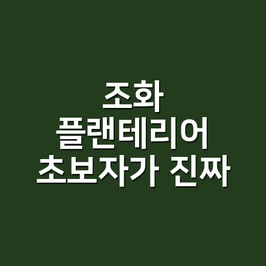 조화 플랜테리어 초보자가 진짜 식물처럼 꾸미는 방법 - 요약