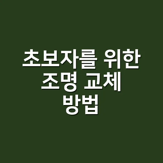 초보자를 위한 조명 교체 방법, 전구부터 스위치까지 어디까지 직접 해도 될까 - 요약