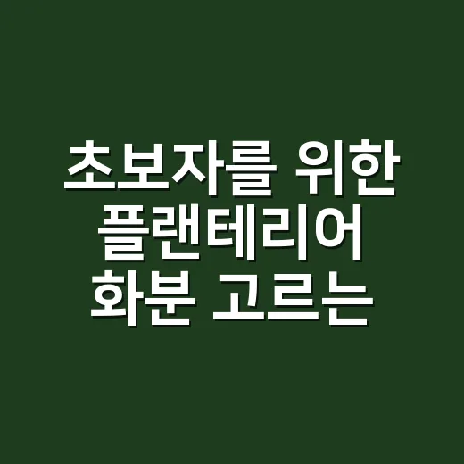 초보자를 위한 플랜테리어 화분 고르는 방법, 집 망치지 않으려면 이렇게 시작하세요 - 요약