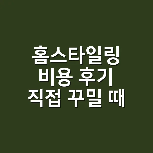 홈스타일링 비용 후기 직접 꾸밀 때 돈 아끼는 방법 - 요약