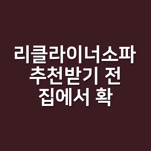 리클라이너소파 추천받기 전 집에서 확인하는 방법 - 요약
