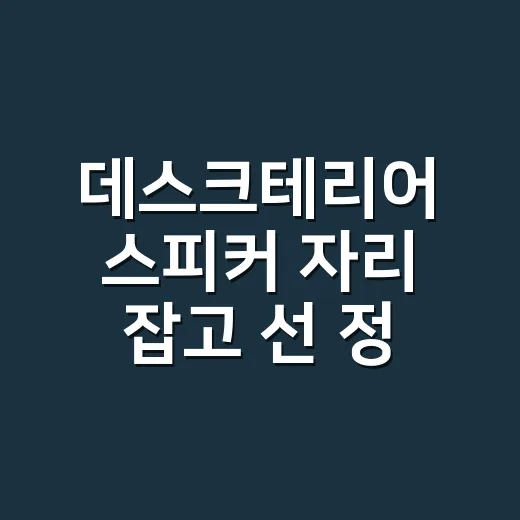 데스크테리어 스피커 자리 잡고 선 정리하는 방법 - 요약