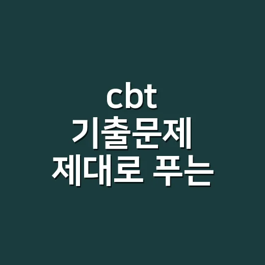 cbt 기출문제 제대로 푸는 방법, 점수 오르는 순서부터 잡으세요 - 요약