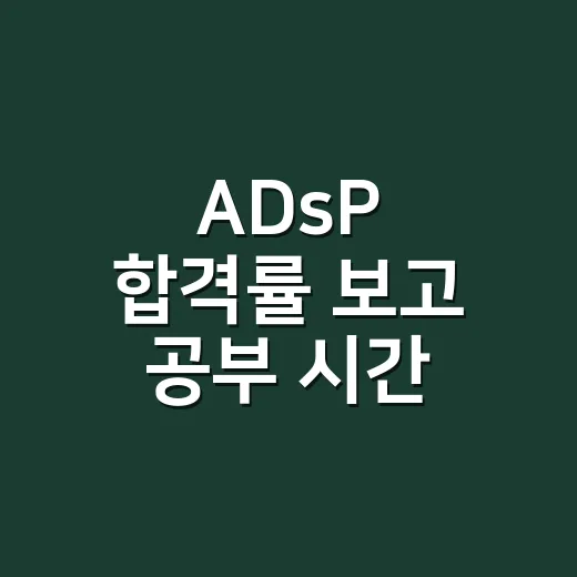 ADsP 합격률 보고 공부 시간 줄이는 방법 - 요약