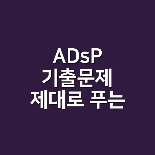 ADsP 기출문제 제대로 푸는 방법, 초보자는 이렇게 줄여서 봐야 합니다 - 요약