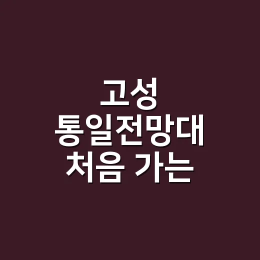 고성 통일전망대 처음 가는 사람을 위한 출입신고부터 관람 동선까지 가는 방법 - 요약