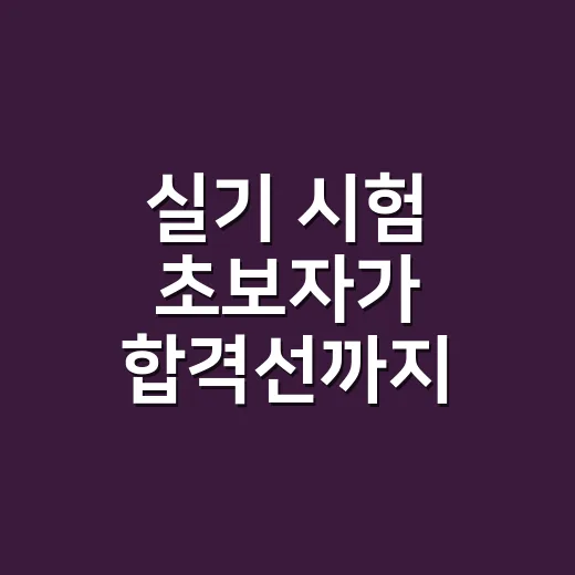 실기 시험 초보자가 합격선까지 끌어올리는 방법 - 요약