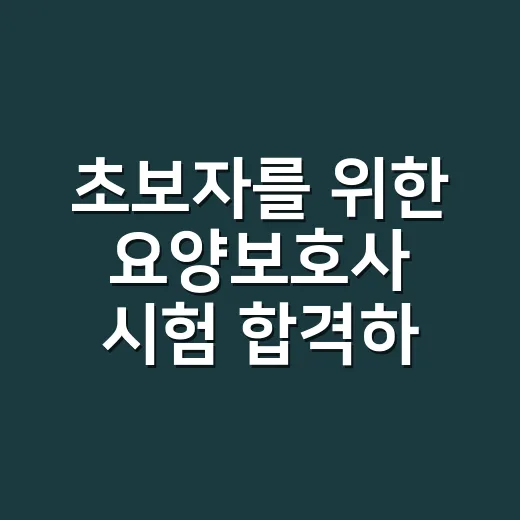 초보자를 위한 요양보호사 시험 합격하는 방법: 필기보다 실기에서 갈립니다 - 요약