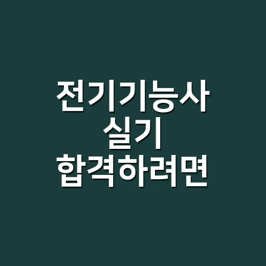 전기기능사 실기 합격하려면 배선 연습을 이렇게 줄이세요 - 요약