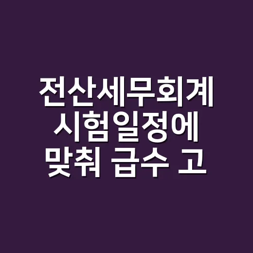 전산세무회계 시험일정에 맞춰 급수 고르고 준비하는 방법