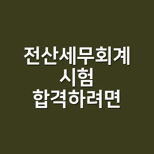 전산세무회계 시험 합격하려면 이렇게 공부 시간을 줄이세요 - 요약