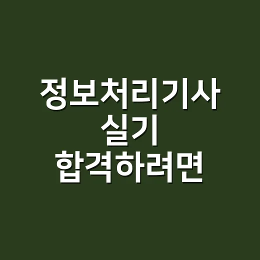 정보처리기사 실기 합격하려면 이렇게 범위를 줄이세요