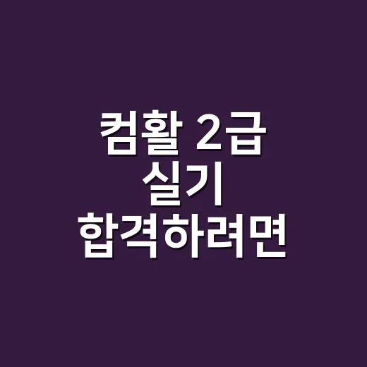 컴활 2급 실기 합격하려면 이렇게 줄여서 공부하세요 - 요약