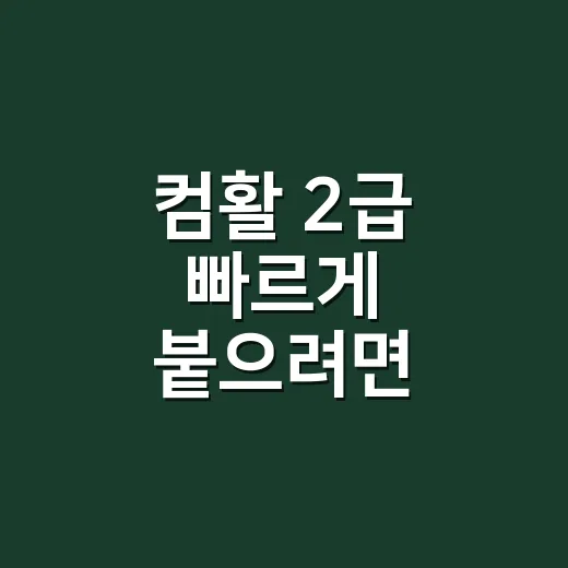컴활 2급 빠르게 붙으려면 이렇게 줄여서 공부하세요 - 요약