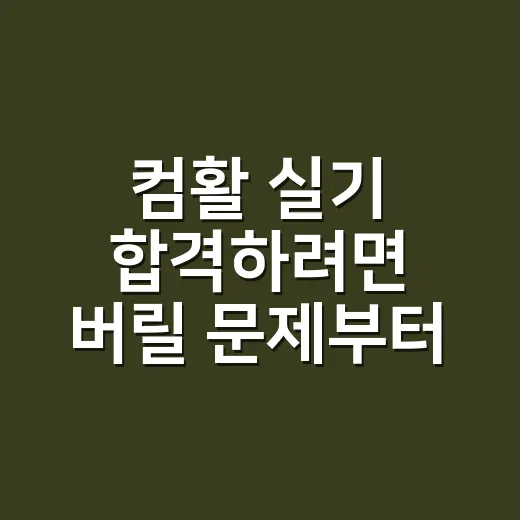 컴활 실기 합격하려면 버릴 문제부터 정하는 방법 - 요약