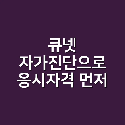 큐넷 자가진단으로 응시자격 먼저 확인하는 방법 - 요약