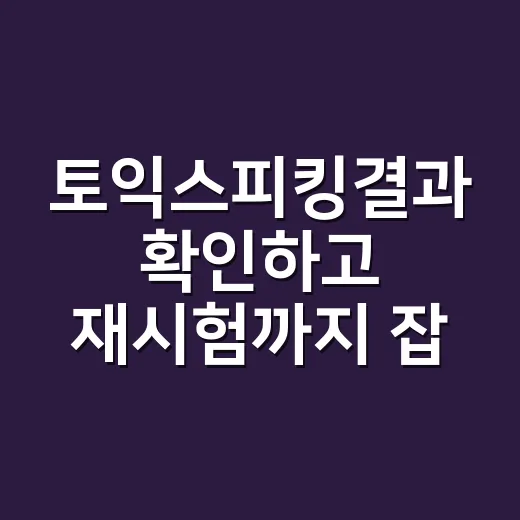 토익스피킹결과 확인하고 재시험까지 잡는 방법 - 요약
