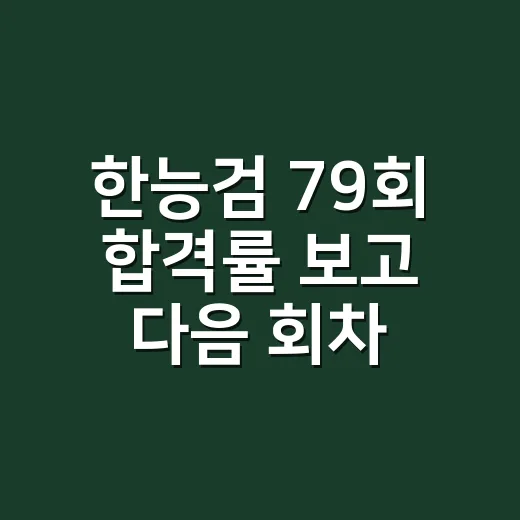 한능검 79회 합격률 보고 다음 회차 준비하는 방법 - 요약