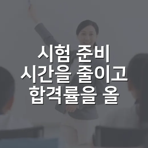 시험 준비 시간을 줄이고 합격률을 올리는 방법 - 요약